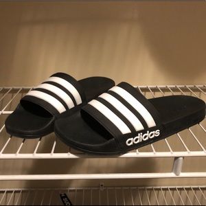 Black Adidas slippers